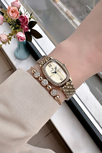 Daniel Klein Women Wrist Watch 3 Atm Waterproof Gold Color Steel Band Cbk06