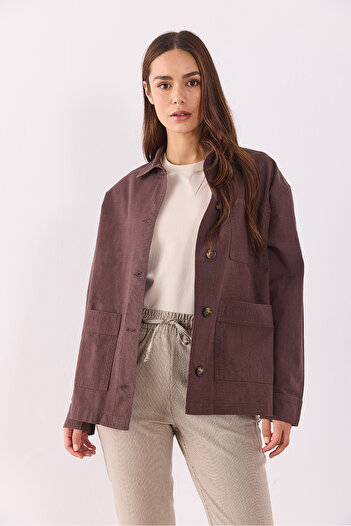 VENA Amelia Gabardine Jacket - Brown