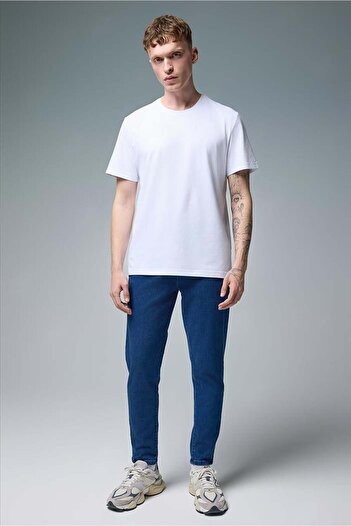 VENA Ανδρικό παντελόνι David Dark Blue Slim Fit Jean με ελαστική μέση