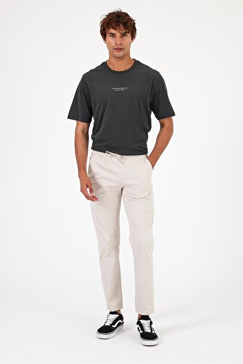VENA Alfred Beli Elasticated Gabardine Trousers-Stone
