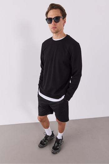 VENA Rich Bisiklet Yaka Regular Fit Basic Світшот - ЧОРНИЙ
