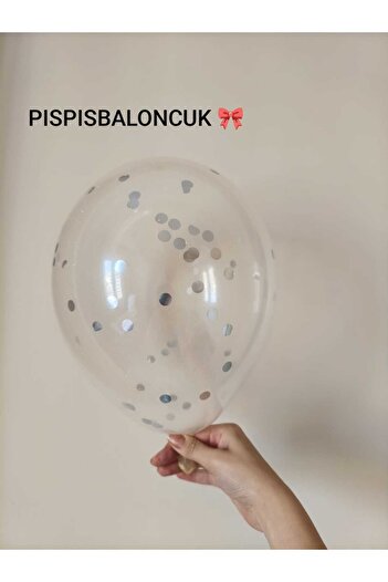 BalonEvi 50’li -Beyaz- Şeffaf- Metalik Gri-Balon Seti – Parti Süsleme Balonları