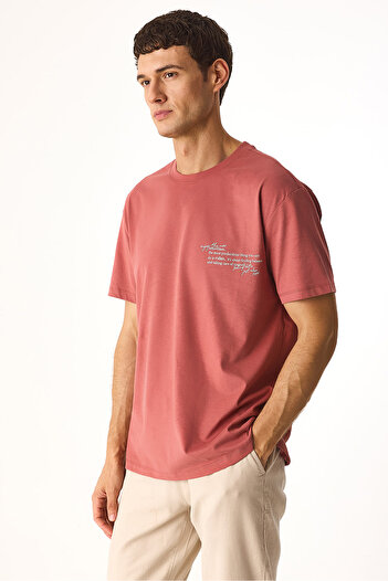 VENA Μπλουζάκι Relax Crew Neck με στάμπα κανονικής εφαρμογής 100% βαμβάκι