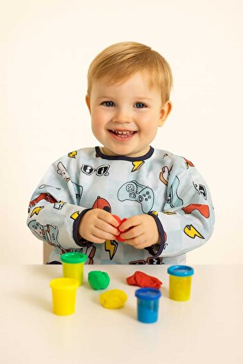 MİLAYS LİFE HOME COLLECTİON UNISEX ΒΡΕΦΙΚΟ ΣΑΛΙΑ ΜΑΚΡΥΜΑΝΙΚΟΥ ΜΑΝΙΚΙΟΥ ΜΕ ΤΣΕΠΕΣ ΓΙΑ ΔΡΑΣΤΗΡΙΟΤΗΤΑ ΚΑΙ ΧΟΜΠΙ