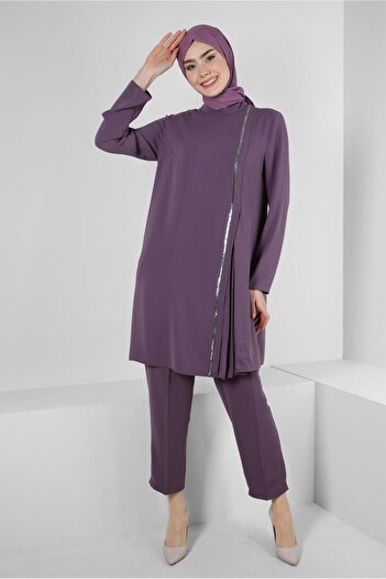 Alvina STONE PRINT DETAILED DOUBLE PANT SUIT 43536