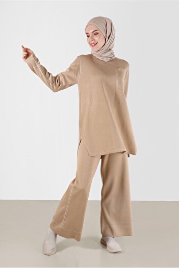 Alvina DOUBLE PANT WITH STITCH DETAILKnitwear Suit 42082