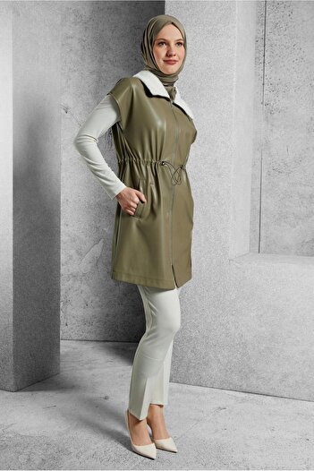 Alvina Faux Leather Vest 45289