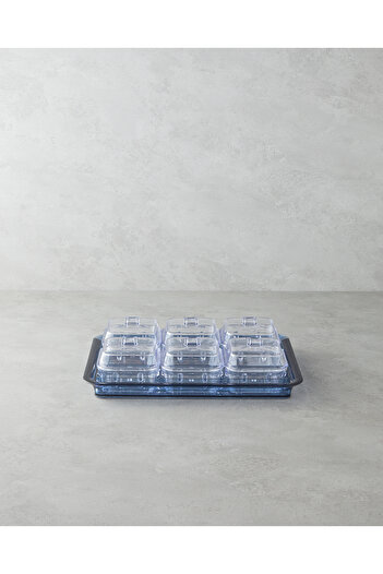 English Home Axel Acrylic 6 Compartment Breakfast 25X35 cm Blue