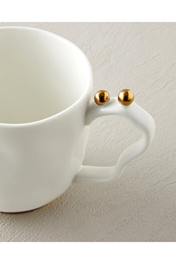 English Home Golden Gleam Porselen Kupa 440 ml Beyaz-Gold