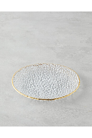 English Home Giselle Glass Cake Plate 16 cm Gold