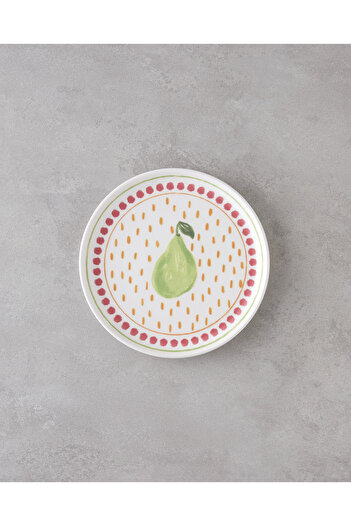 English Home Pear Ceramic Cake Plate 20 cm Colorful