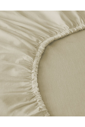 English Home Novella Premium Soft Cotton Çift Kişilik Lastikli Çarşaf 160x200 cm Krem