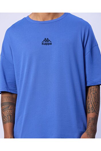Kappa Edwin T-Shirt Erkek Mavi Oversize Fit Tişört