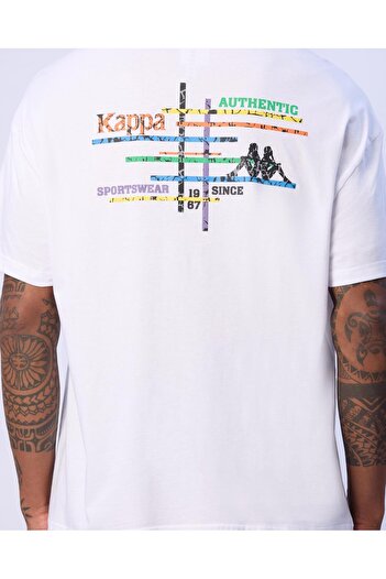 Kappa Edwin T-Shirt Erkek Beyaz Oversize Fit Tişört