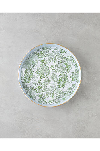 English Home Greenery PP Tepsi 33 cm Beyaz - Yeşil