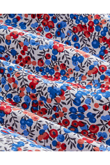 English Home Flower Blast Baskılı Pamuklu Çift Kişilik Pike 200x220 cm Mavi