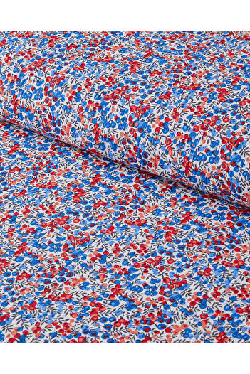 English Home Flower Blast Baskılı Pamuklu Çift Kişilik Pike 200x220 cm Mavi
