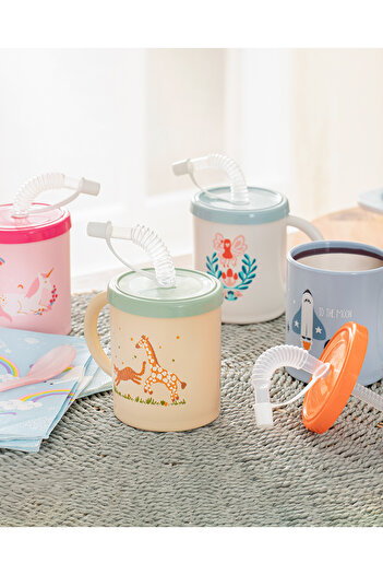 English Home Little Unicorn Plastik Pipetli Bardak Pembe