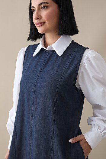 InStyle Casual μπλε τζιν φόρεμα Gilet