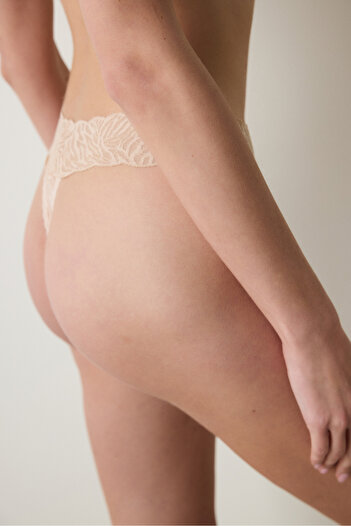 Penti Chiloți tanga bej Lacy Elegance