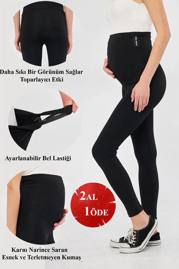 Lesa Wear Ayarlanabilir Yüksek Bel Esnek Toparlayıcı Ve Sıkılaştırıcı Hamile Tayt