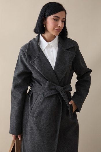 InStyle Henry Double Breasted Collar Stash Coat - Anthracite