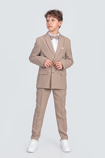 Zaziko Kids Boy's Striped Jacket Shirt Pants Bow Tie Suit Te.1001Y