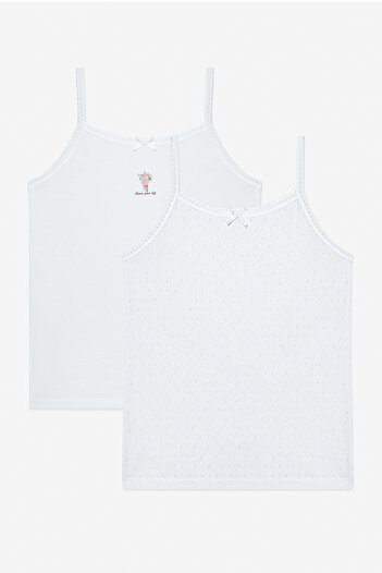 Penti Girl's Sweetheart 2-Piece Optical White Tank Top
