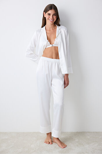 Penti Σετ πιτζάμες Bridal Aura Off-White πουκάμισο παντελόνι