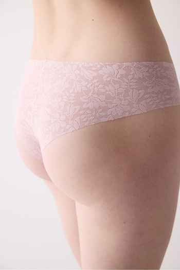 Penti Invisible Laser Cut Lacy Lace Cheeky Dried Rose Pink Hipster Panties
