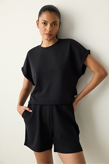 Penti Black Crew Neck Silky Feel T-Shirt