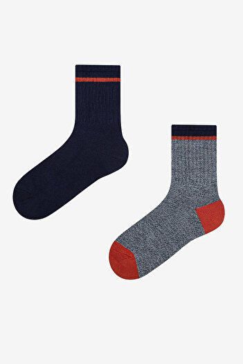 Penti Boy's Navy Blue Buddy 2-Piece Socks