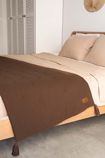 Barine Smooth Bed Runner Brown