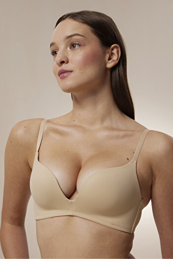 Penti # Hiççamaşırı Ten Balensiz Decollette Push Up Melltartó