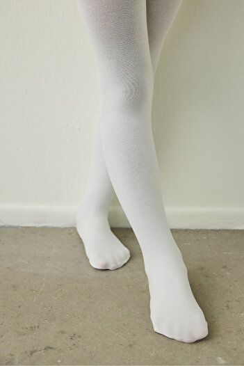 Penti White Girls' Bamboo Pantyhose