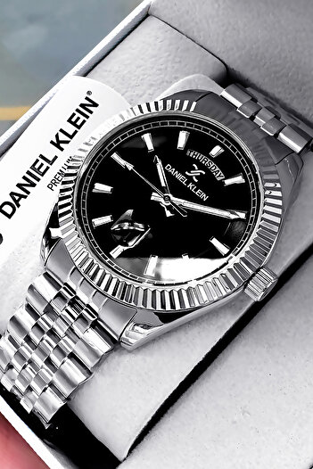 Daniel Klein Men's Wristwatch 3 Atm Waterproof Silver Color Steel Band Naturalstone Wristband Dke2006c3
