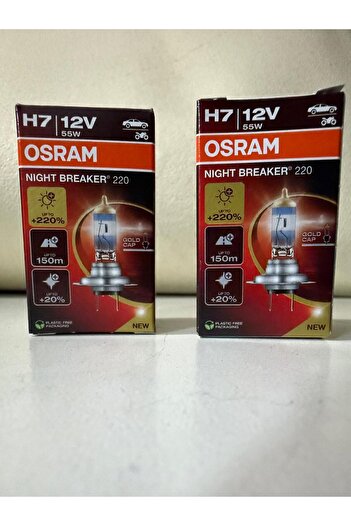 Osram 12v H7 Ampul 55w +%220 Fazla Işık Nıght Breaker 2adet