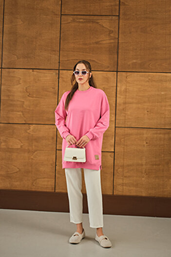 LOCCO Pink Shabby Tunic - Women'S, Crest Detail