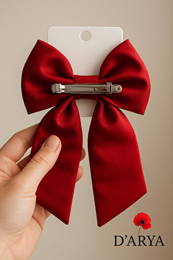 Darya Dd1011 Red Atatürk Signed Satin Bow Tie (14 cm) Flag