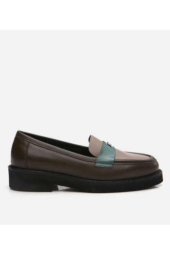 Hotiç Loafer din piele kaki pentru femei
