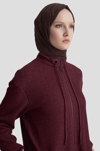 Armine Double Pocket Zippered Lycra Cardigan