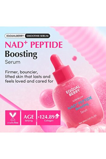 EQQUALBERRY NAD+ Peptide Boosting Smoothie Serum – Anti-Aging Korean Skin Care with 5 Ceramides &