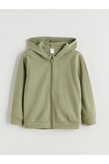 LC Waikiki Lcw Boys' Hooded Pique Cardigan