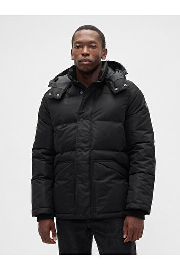 GAP Erkek Siyah ColdControl Max Relaxed Heavyweight Puffer Şişme Mont