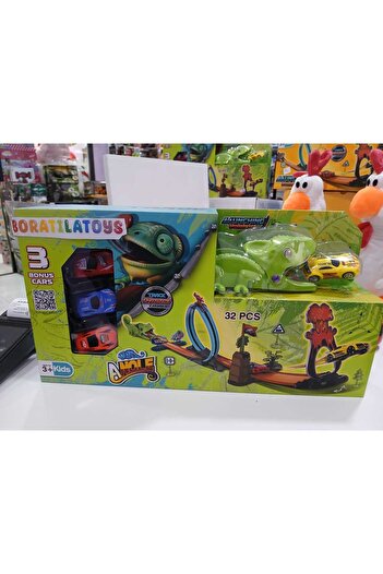 Boratila Toys 32 Piece 3 Car Chameleon Launch Ramp Car Set