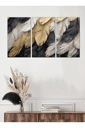 Generic Modern Feather Wall Panel - 25518 - Divided into three pieces