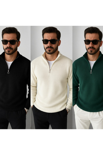 golden toptan 3-Piece Zippered Sweater