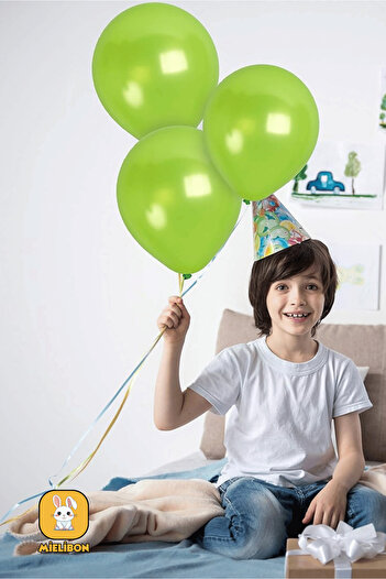 Mielibon 15 Pcs Metallic Light Green Balloons - 12 Inch Bright Color