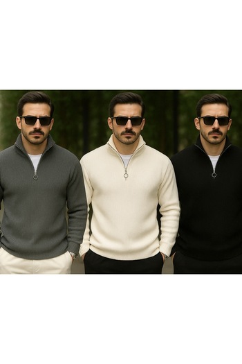 golden toptan 3-Piece Zippered Sweater