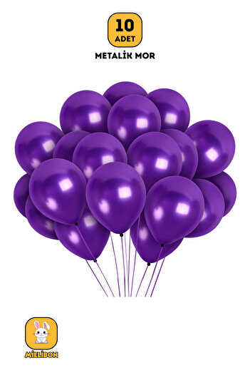 Mielibon 10 Pcs Metallic Purple Balloons - 12 Inch Bright Color